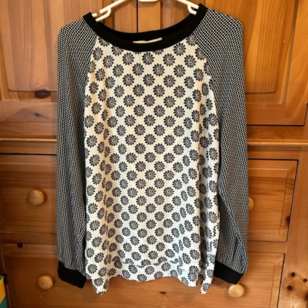 LOFT | Black and White Blouse